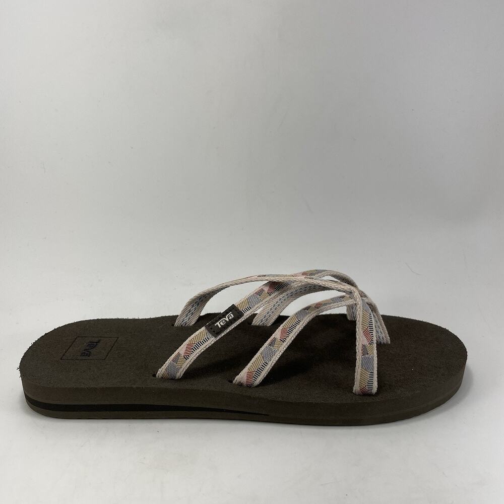 Teva Olowahu Strappy Beach Sandals Slides Womens Size 11 Brown Lightweight